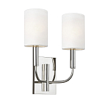 Бра с прямоугольным основанием и 2-мя белыми цилиндрическими льняными абажурами Feiss варинант исполнения - 1 | Loft Concept в Волгограде