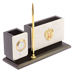 Настольный письменный набор из мрамора с часами и ручкой Marble Accessory варинант исполнения - 2 | Loft Concept в Волгограде