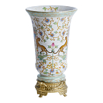 Ваза из фарфора на бронзовом основании Turquoise Blooming Garden варинант исполнения - 2 | Loft Concept в Волгограде