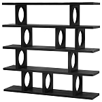 Стеллаж деревянный Noyer Wooden Black Rack варинант исполнения - 1 | Loft Concept в Волгограде