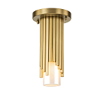 Потолочный светильник латунного цвета с цилиндрическим белым матовым плафоном Elstead Lighting варинант исполнения - 1 | Loft Concept в Волгограде