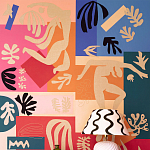 Обои ручная роспись в стиле Арт-деко Jazz Original colourway on painted silk with embroidery варинант исполнения - 2 | Loft Concept в Волгограде