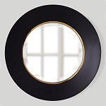 Чёрное настенное зеркало с золотым кантом Porunalia варинант исполнения - 2 | Loft Concept в Волгограде