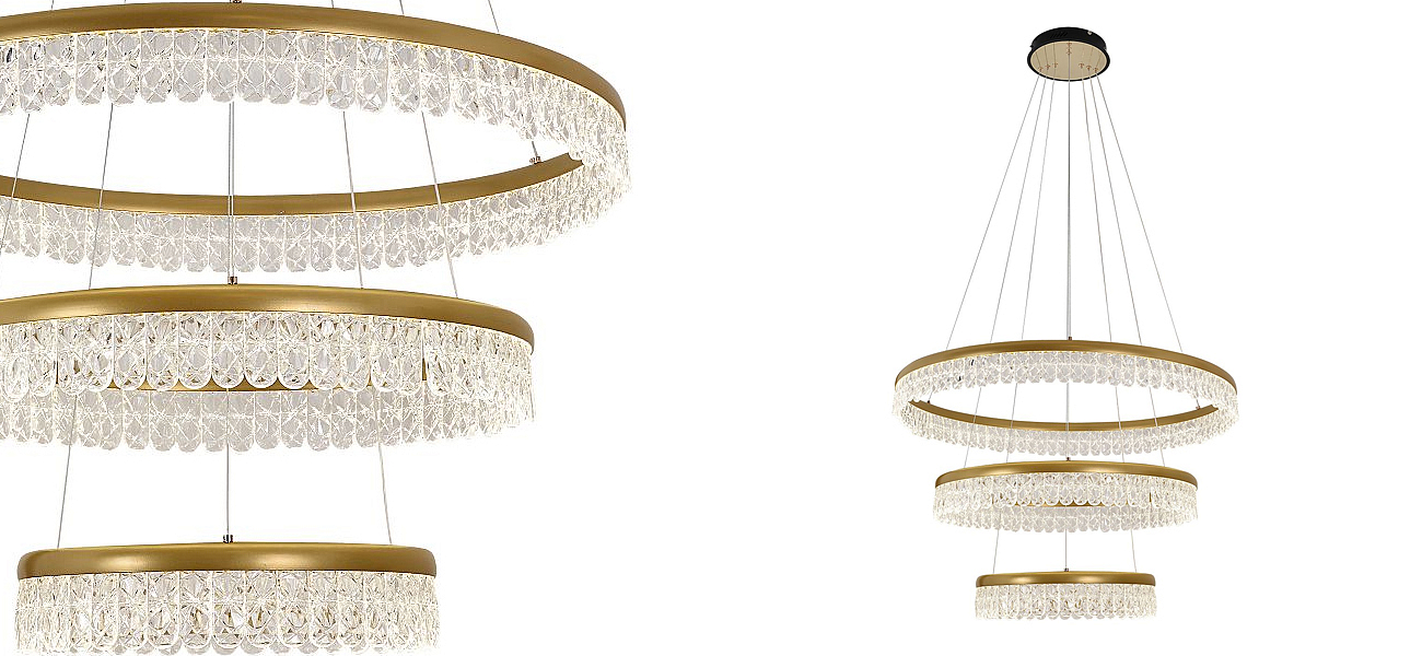 Светодиодная люстра из 3-х колец Pettico Gold Светодиодная люстра из 3-х колец Pettico Gold - Loft-Concept в Волгограде