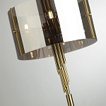 Торшер с круглым плафоном на высокой бронзовой ножке с вертикальным декором из металлических трубок Sohne варинант исполнения - 4 | Loft Concept в Волгограде