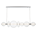 Подвесной светильник линейный с прозрачными стеклянными шарами разного диаметра Eurofase варинант исполнения - 3 | Loft Concept в Волгограде