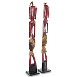 Комплект из 2-х деревянных статуэток Asmat Tall Red Statuettes варинант исполнения - 2 | Loft Concept в Волгограде