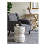 Приставной столик с мозаичным рисунком из раковин устриц Bone Inlay варинант исполнения - 8 | Loft Concept в Волгограде