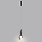 Подвесной светильник с черной металлической основой и рельефным плафоном Glass Pod варинант исполнения - 5 | Loft Concept в Волгограде