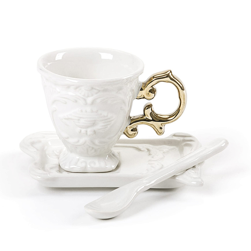 Кофейная пара Seletti I-Coffee Gold Белый Золотой Кофейная пара Seletti I-Coffee Gold Белый Золотой в Волгограде | Loft Concept