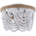 Круглый потолочный светильник с подвесками в виде круглых белых бусин White Beads Ceiling Lamp варинант исполнения - 1 | Loft Concept в Волгограде