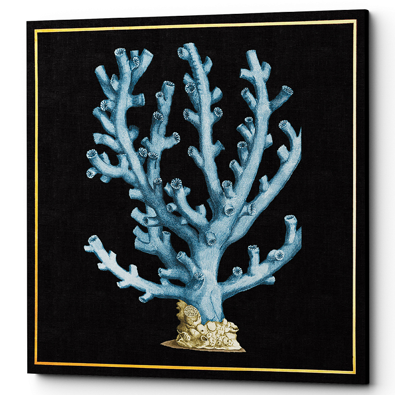 Постер Coral Poster Черный Морская синь в Волгограде | Loft Concept 