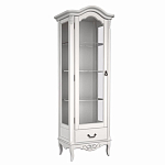 Витрина белая однодверная из массива бука с 4-мя полками и ящиком White Provence варинант исполнения - 2 | Loft Concept в Волгограде