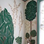 Обои с вышивкой ручной работы Mughal Trees Original colourway on linen варинант исполнения - 2 | Loft Concept в Волгограде