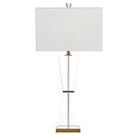 Настольная лампа с прозрачным корпусом и прямоугольным тканевым абажуром Charm and Luxury варинант исполнения - 4 | Loft Concept в Волгограде