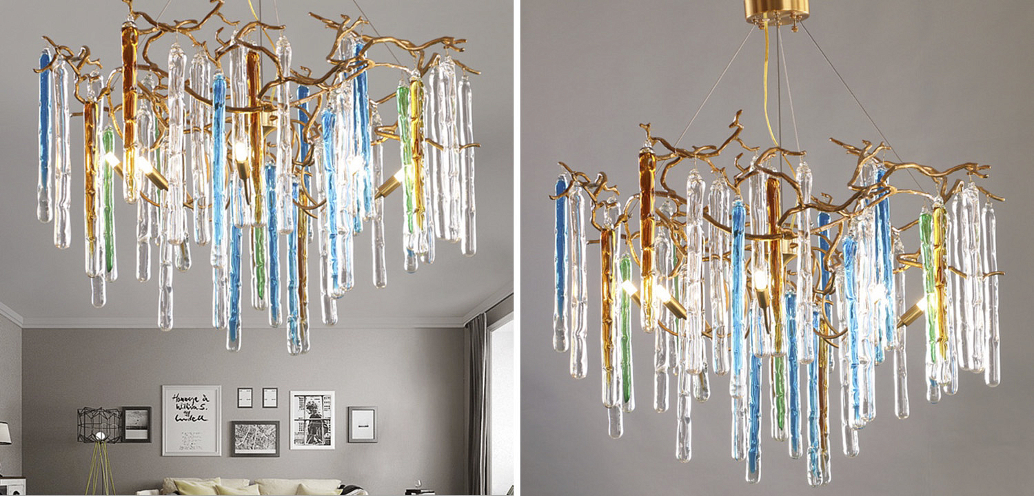 Люстра Waterfall Chandelier Blue Люстра Waterfall Chandelier Blue - Loft-Concept в Волгограде