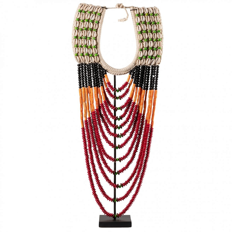 Африканское Ожерелье на подставке NECKLACE BLACK ORANGE RED ON STAND Черный Красный Африканское Ожерелье на подставке NECKLACE BLACK ORANGE RED ON STAND Черный Красный в Волгограде | Loft Concept