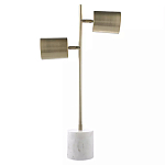 Настольная лампа золотистая на белом мраморном основании Streams of Light варинант исполнения - 2 | Loft Concept в Волгограде