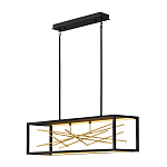 Люстра прямоугольная черного цвета с декором в виде ветвей в золотой отделке Hinkley варинант исполнения - 2 | Loft Concept в Волгограде