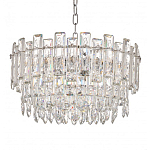 Круглая люстра с хрустальными подвесками на серебряном каркасе Gorgeous Crystal Light варинант исполнения - 3 | Loft Concept в Волгограде