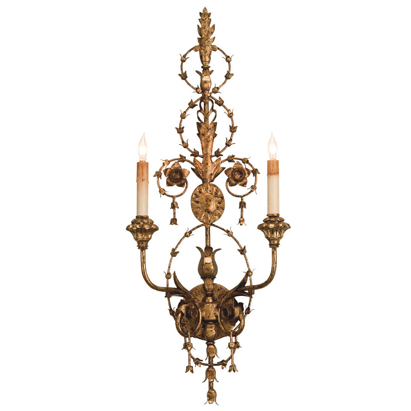 Бра настенное с цветочным мотивом Vintage Luxury Винтажное Светлое Золото Бра настенное с цветочным мотивом Vintage Luxury Винтажное Светлое Золото в Волгограде | Loft Concept