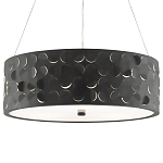 Люстра в форме цилиндра с чёрным фактурным абажуром Round Necklines варинант исполнения - 2 | Loft Concept в Волгограде