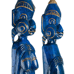 Комплект из 2-х деревянных статуэток Asmat Statuettes Blue Green варинант исполнения - 3 | Loft Concept в Волгограде