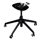 Стул с мягкой бежевой обивкой из велюра и подъемно-поворотным механизмом на черных колесиках Harper Beige варинант исполнения - 3 | Loft Concept в Волгограде