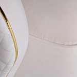 Кресло велюровое оттенка слоновой кости с простроченной спинкой Perfect Comfort варинант исполнения - 3 | Loft Concept в Волгограде