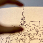 Настольная лампа с принтом на белом тканевом абажуре Roof Garden Lamp варинант исполнения - 3 | Loft Concept в Волгограде