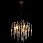 Люстра подвесная круглая в виде ветвей деревьев бронзового цвета с прозрачными подвесками-каплями Droplet Chandelier варинант исполнения - 2 | Loft Concept в Волгограде