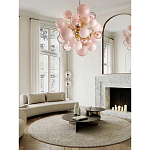 Люстра розовые шары на золотом каркасе Pink Light Bubbles варинант исполнения - 4 | Loft Concept в Волгограде