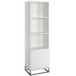 Стеллаж книжный белый с 3-мя открытыми полками и дверкой Strict Lines варинант исполнения - 1 | Loft Concept в Волгограде