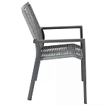 Стул темно-серый с высокой плетеной спинкой и сиденьем Braided Strength варинант исполнения - 2 | Loft Concept в Волгограде