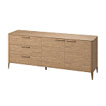 Тумба с 3-мя выдвижными ящиками и 2-мя дверцами из массива дуба Type oak L варинант исполнения - 1 | Loft Concept в Волгограде