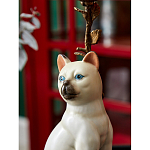 Подсвечник в виде кошки из фарфора с бронзовыми элементами Paradise Cat варинант исполнения - 8 | Loft Concept в Волгограде