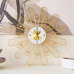 Часы настенные из металла в виде солнца с белым циферблатом Mirror Tower Clock варинант исполнения - 4 | Loft Concept в Волгограде