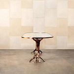 Обеденный стол с фигурным декором бронзового цвета Dichotomy racetrack варинант исполнения - 4 | Loft Concept в Волгограде