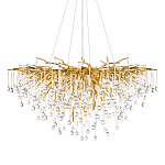 Люстра подвесная с прозрачными стеклянными подвесками в форме капель Диаметр 100 см Droplet Chandelier варинант исполнения - 1 | Loft Concept в Волгограде