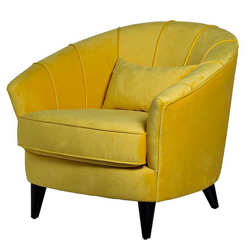 Amour Curved Back Velvet Chair Yellow Желтый Amour Curved Back Velvet Chair Yellow Желтый в Волгограде | Loft Concept
