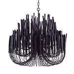 Люстра черная с несколькими ярусами деревянных палочек Bright Wooden Chandelier варинант исполнения - 9 | Loft Concept в Волгограде