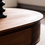 Кофейный стол овальный из дерева с 2-мя ящиками Coffee Walnut Table варинант исполнения - 9 | Loft Concept в Волгограде