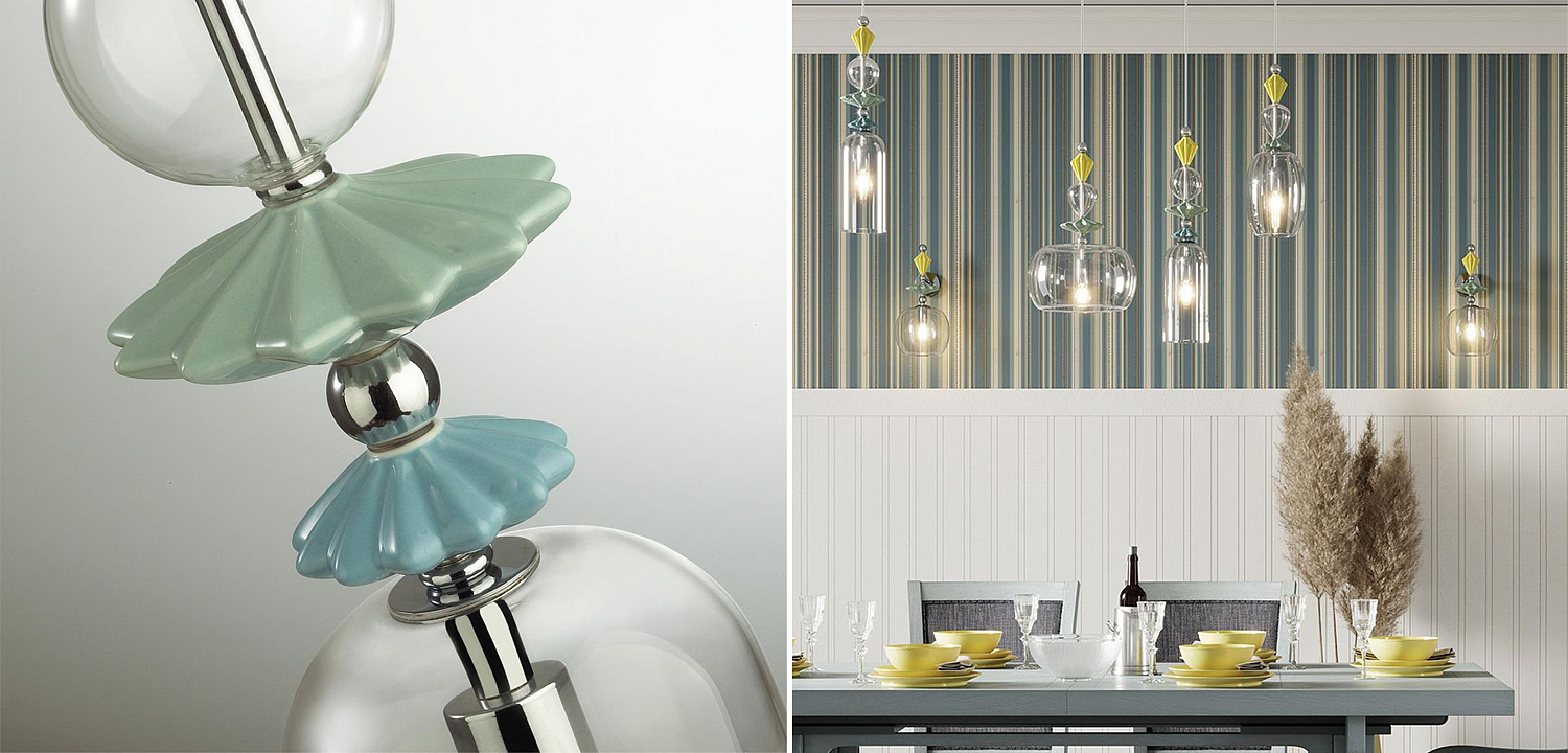 Подвесной светильник Iris Glas hanging lamp candy C chrome Подвесной светильник Iris Glas hanging lamp candy C chrome - Loft-Concept в Волгограде