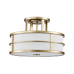 Потолочный светильник с белым матовым абажуром в металлическом каркасе Feiss варинант исполнения - 1 | Loft Concept в Волгограде