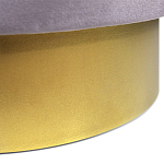 Пуф фиолетовый велюр на золотом металлическом основании Golden Belt варинант исполнения - 3 | Loft Concept в Волгограде