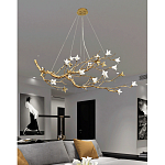 Люстра в виде золотой ветки с цветами Glass Flower Pendant Light варинант исполнения - 6 | Loft Concept в Волгограде