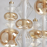 Люстра с плафонами из прозрачного и янтарного стекла в виде шаров и ромбов Gabriel Scott Luna варинант исполнения - 4 | Loft Concept в Волгограде