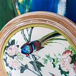 Стул из массива бука бежевый с изображением птиц и цветов Beige Green Chinoiserie Rose Garden Chair варинант исполнения - 3 | Loft Concept в Волгограде