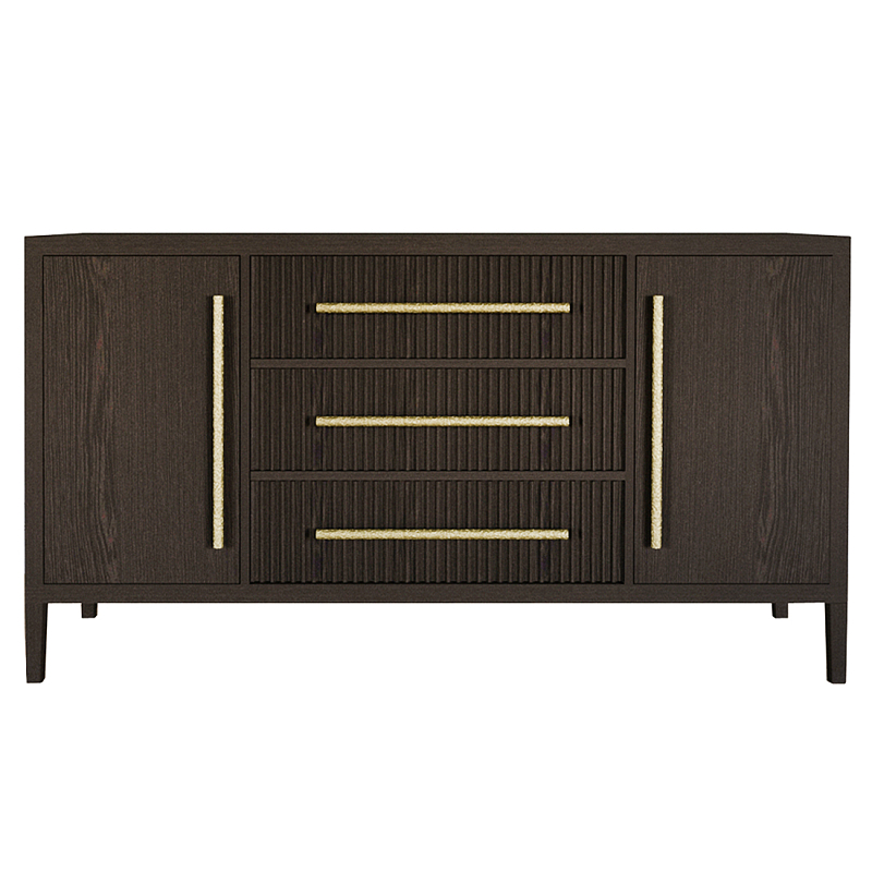 Буфет Primo с тремя ящиками и двумя фасадами Темный орех Орех Золотой в Волгограде | Loft Concept 