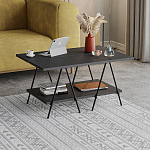 Стол журнальный с прямоугольной столешницей и полкой цвета антрацит ESSEL ANTHRACITE варинант исполнения - 2 | Loft Concept в Волгограде